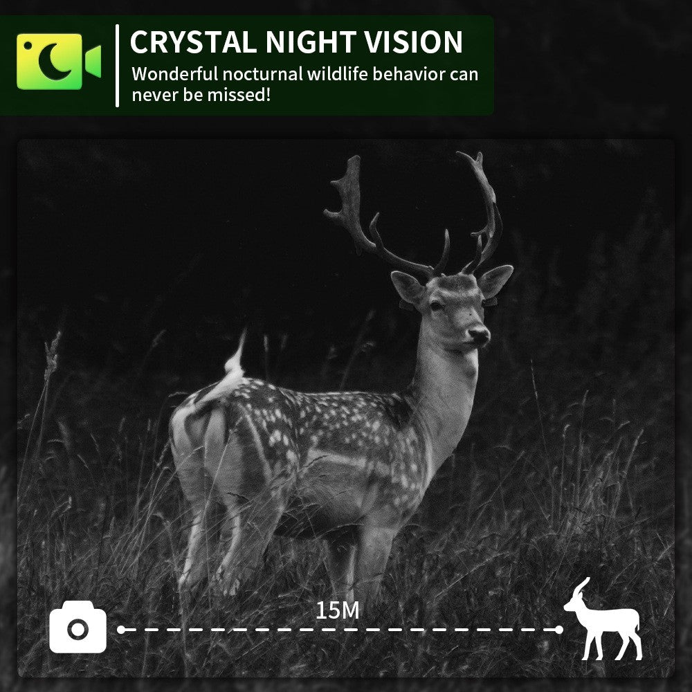PR903W Solar Trail Camera, 8K 60MP WiFi APP Hunting Camera IR Night Vision Trail Cam IP66 Waterproof for Wildlife Monitoring
