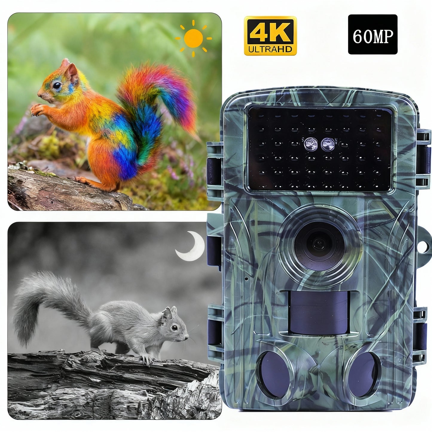 PR300 WIFI Wildlife Trail Camera 60MP 4K Video Night Vision Infrared IP66 Waterproof Animal Tracking Camera