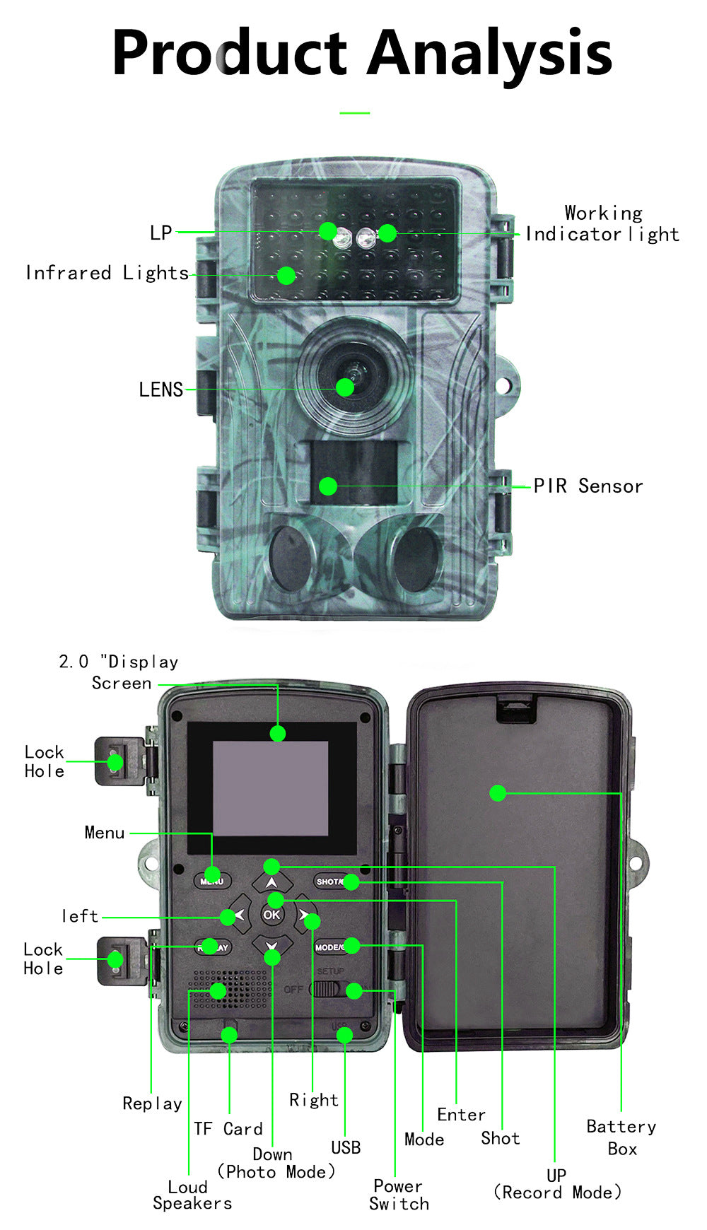 PR300 WIFI Wildlife Trail Camera 60MP 4K Video Night Vision Infrared IP66 Waterproof Animal Tracking Camera
