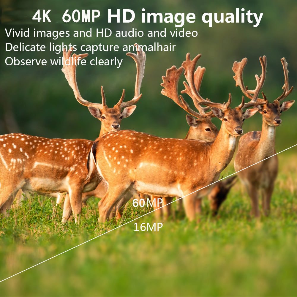 PR300 WIFI Wildlife Trail Camera 60MP 4K Video Night Vision Infrared IP66 Waterproof Animal Tracking Camera