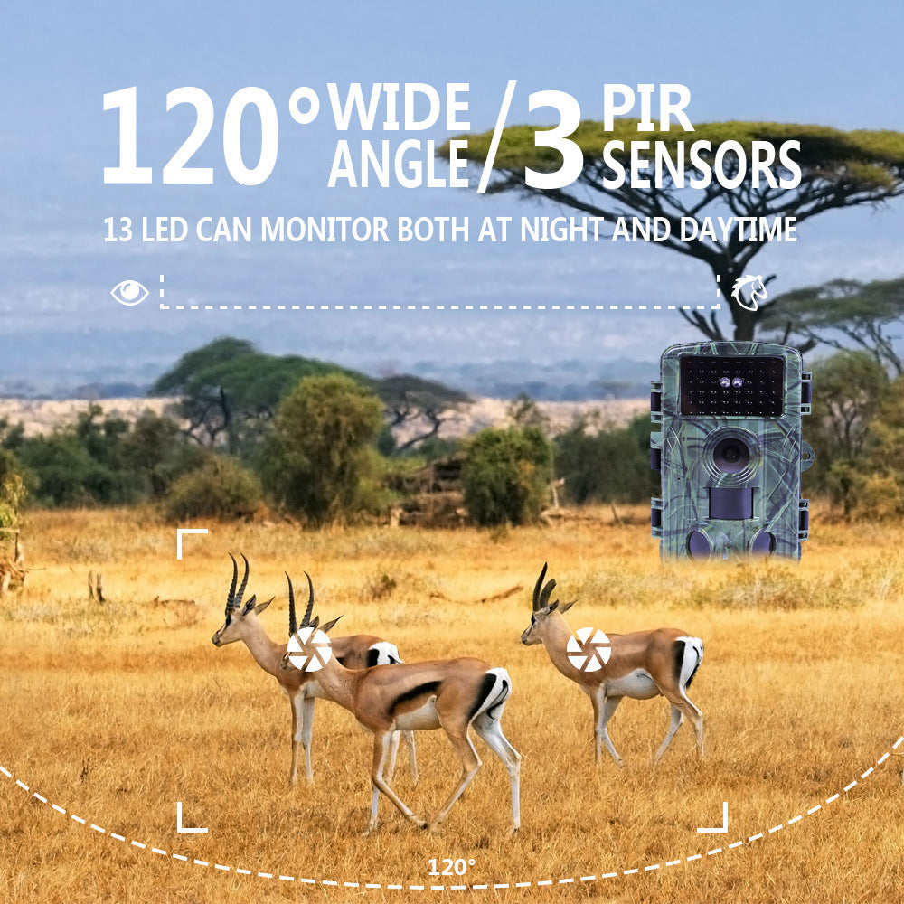 PR300 WIFI Wildlife Trail Camera 60MP 4K Video Night Vision Infrared IP66 Waterproof Animal Tracking Camera