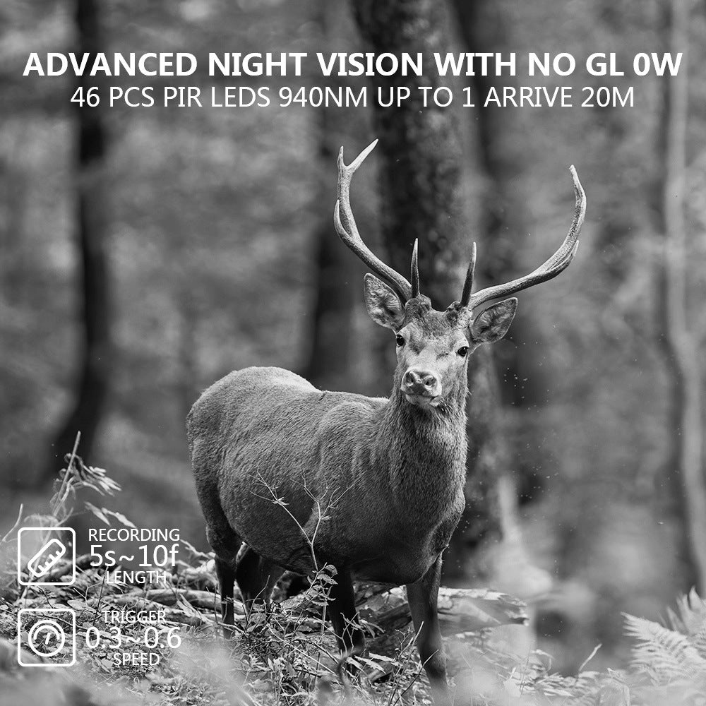 PR300 WIFI Wildlife Trail Camera 60MP 4K Video Night Vision Infrared IP66 Waterproof Animal Tracking Camera