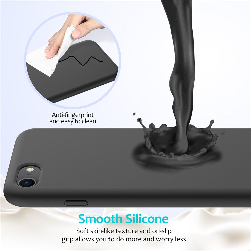Edge Wrapped Liquid Silicone Phone Protection Case Cellphone Shell for iPhone 7/8/SE (2020)/SE (2022)