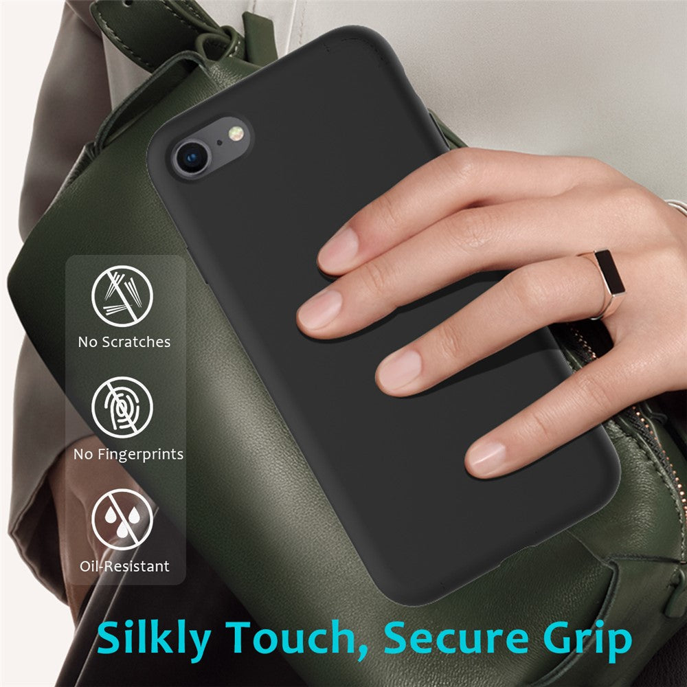 Edge Wrapped Liquid Silicone Phone Protection Case Cellphone Shell for iPhone 7/8/SE (2020)/SE (2022)