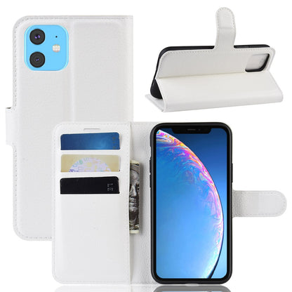 Litchi Skin Leather Wallet Stand Case for iPhone 11 6.1 inch (2019) with Soft TPU Inner Case