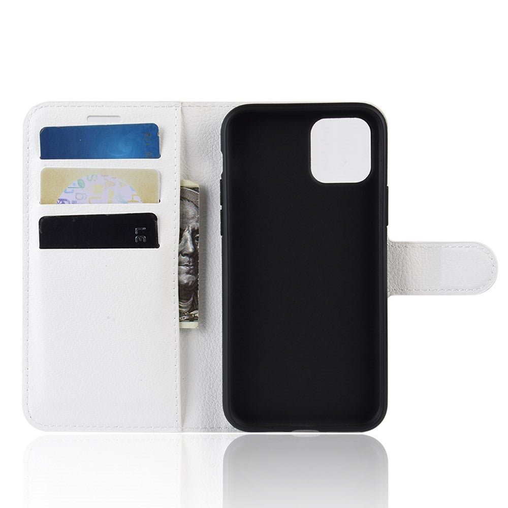 Litchi Skin Leather Wallet Stand Case for iPhone 11 6.1 inch (2019) with Soft TPU Inner Case