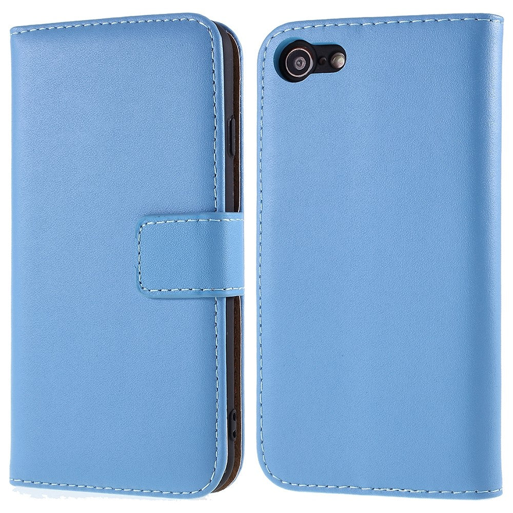 Stand Function Genuine Leather Wallet Flip Case with Secure Magnetic Closure for iPhone 8 / 7 / SE (2020) / SE (2022)