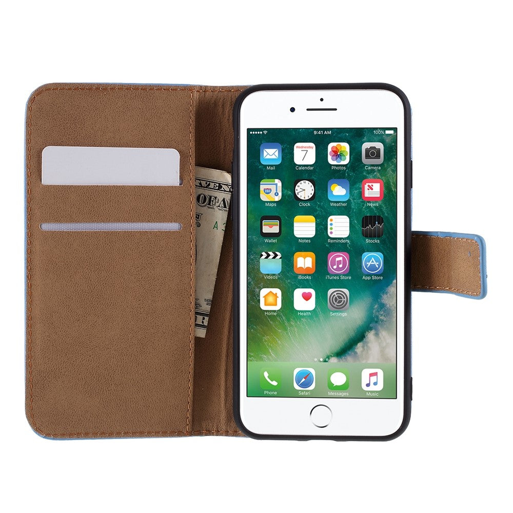 Stand Function Genuine Leather Wallet Flip Case with Secure Magnetic Closure for iPhone 8 / 7 / SE (2020) / SE (2022)