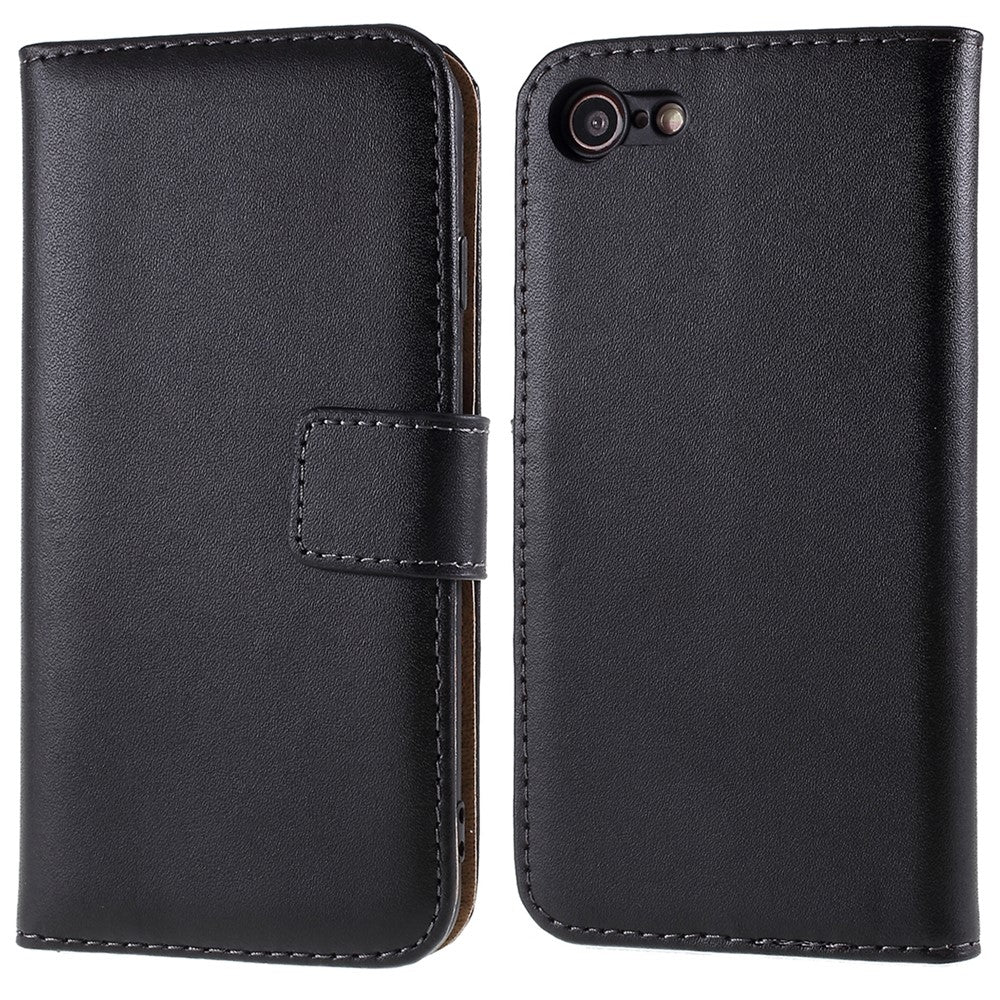 Stand Function Genuine Leather Wallet Flip Case with Secure Magnetic Closure for iPhone 8 / 7 / SE (2020) / SE (2022)