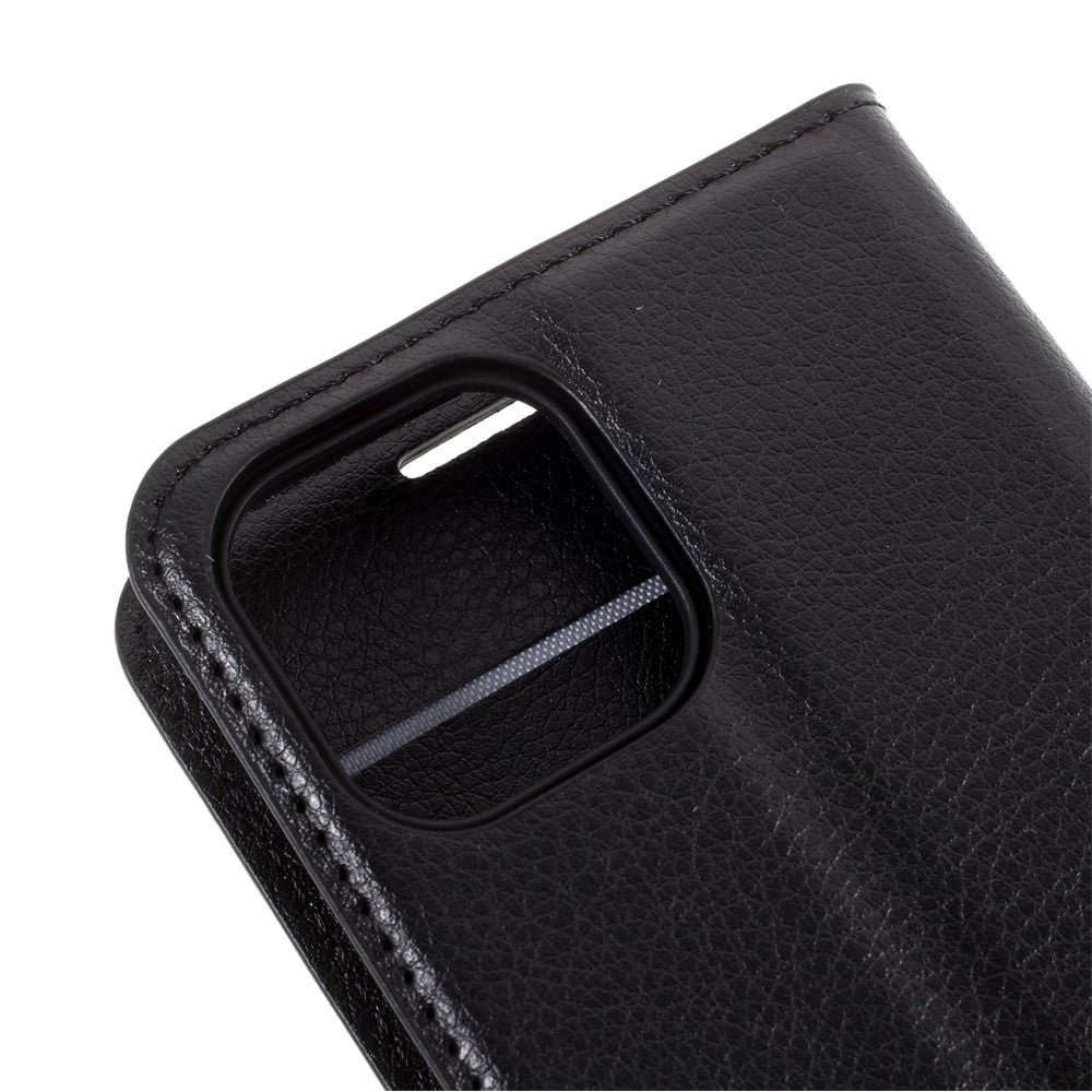 Litchi Surface Shell Leather Case with Stand for iPhone 12 Pro / 12 Mobile Phone Accessories