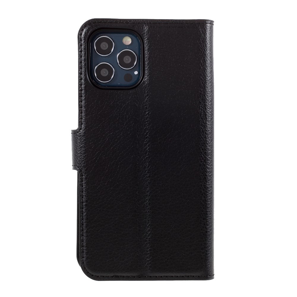 Litchi Surface Shell Leather Case with Stand for iPhone 12 Pro / 12 Mobile Phone Accessories