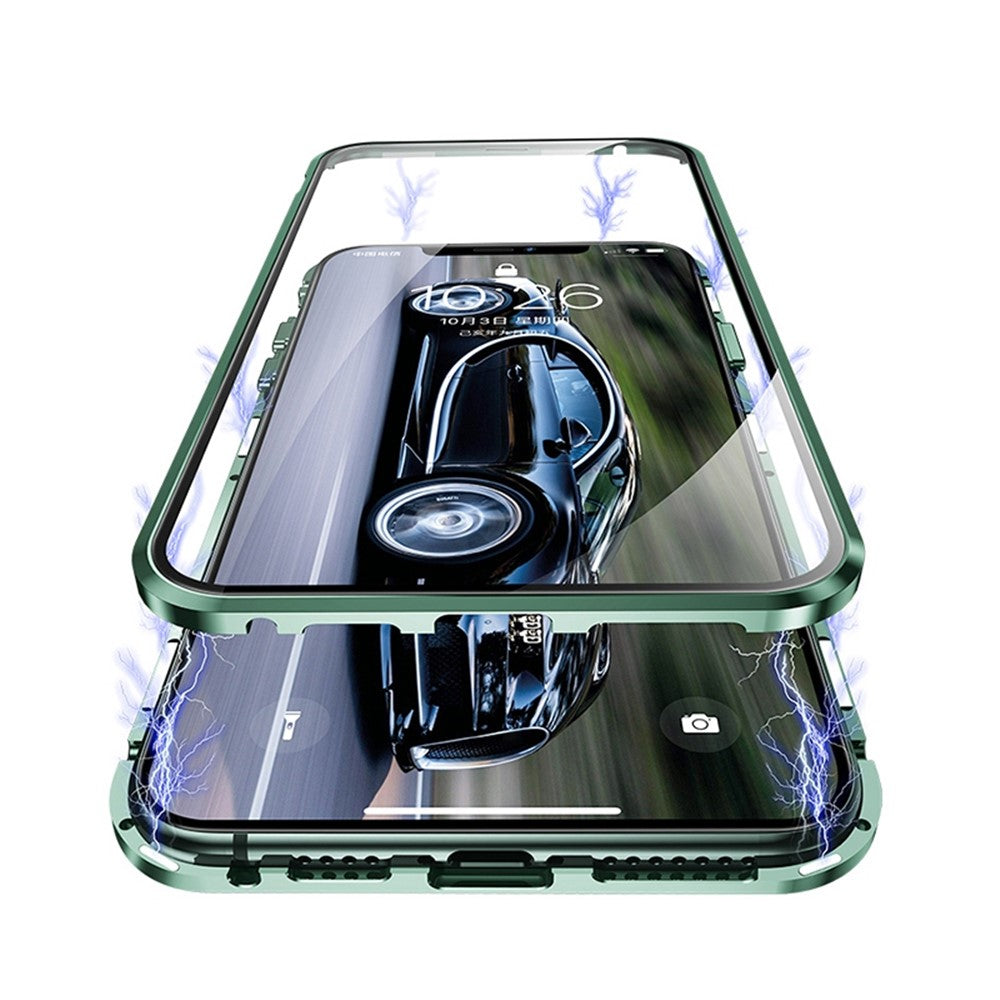 Muti-Color Anti-Scratch Magnetic Installation Metal Frame + Tempered Glass Full Covering Phone Cover for iPhone 11 6.1 inch