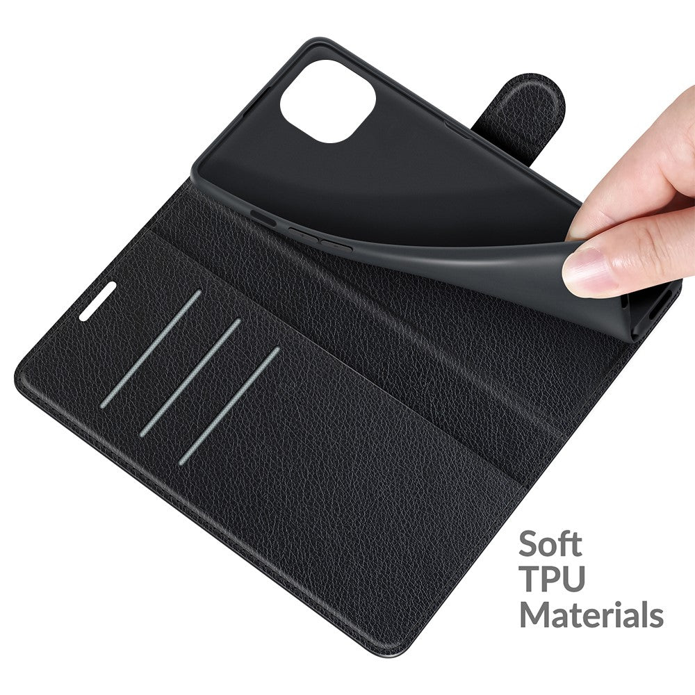 For iPhone 13 Case Litchi Texture Shockproof Leather Wallet Phone Cover