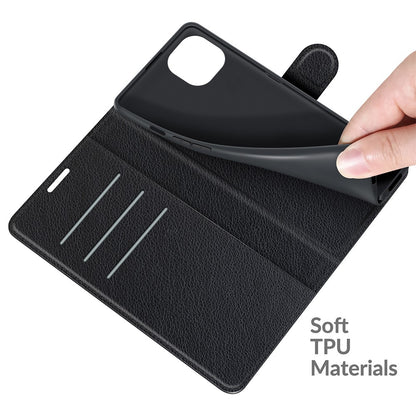 For iPhone 13 Case Litchi Texture Shockproof Leather Wallet Phone Cover