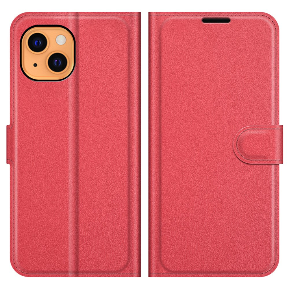 For iPhone 13 Case Litchi Texture Shockproof Leather Wallet Phone Cover