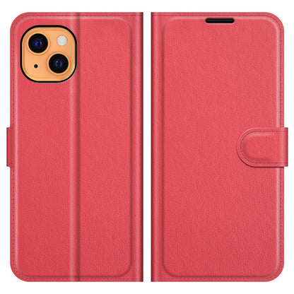 For iPhone 13 Case Litchi Texture Shockproof Leather Wallet Phone Cover