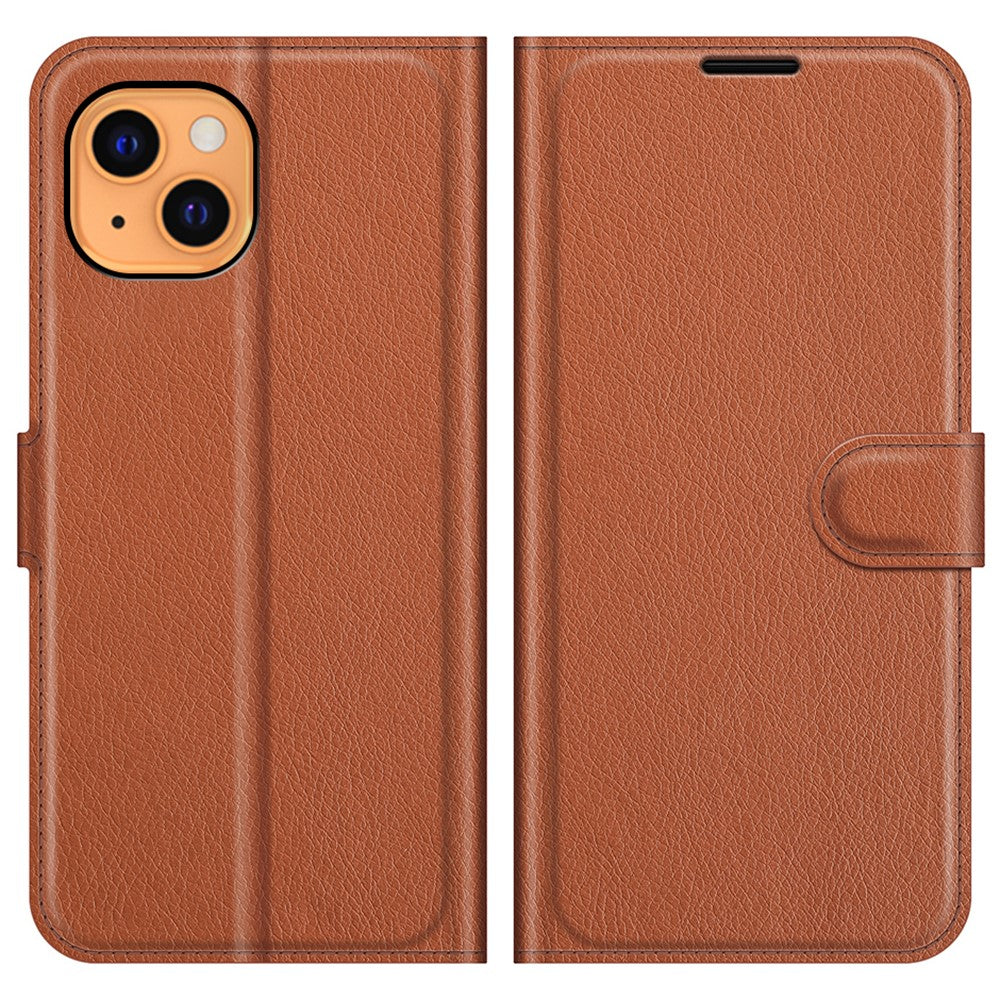 For iPhone 13 Case Litchi Texture Shockproof Leather Wallet Phone Cover