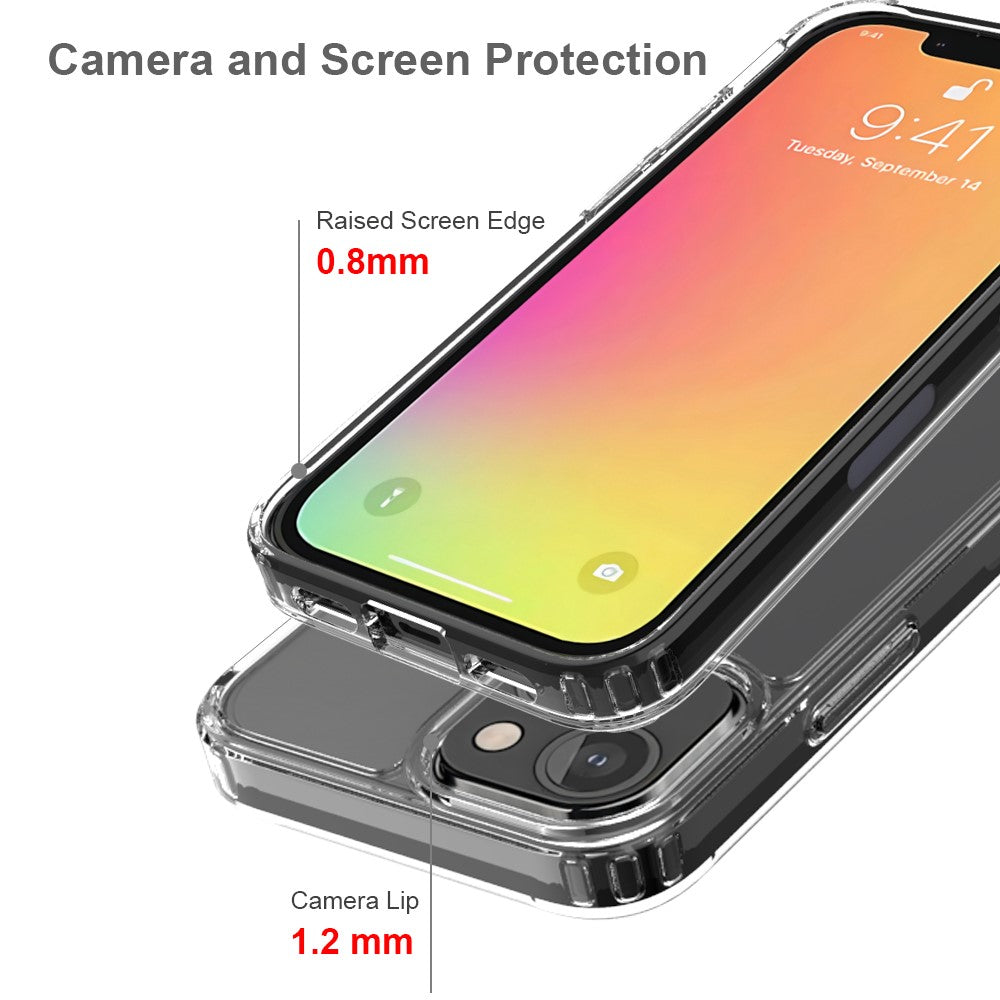 Anti-Scratch Shockproof Acrylic + TPU Bumper Transparent Protective Back Case for iPhone 13 mini 5.4 inch