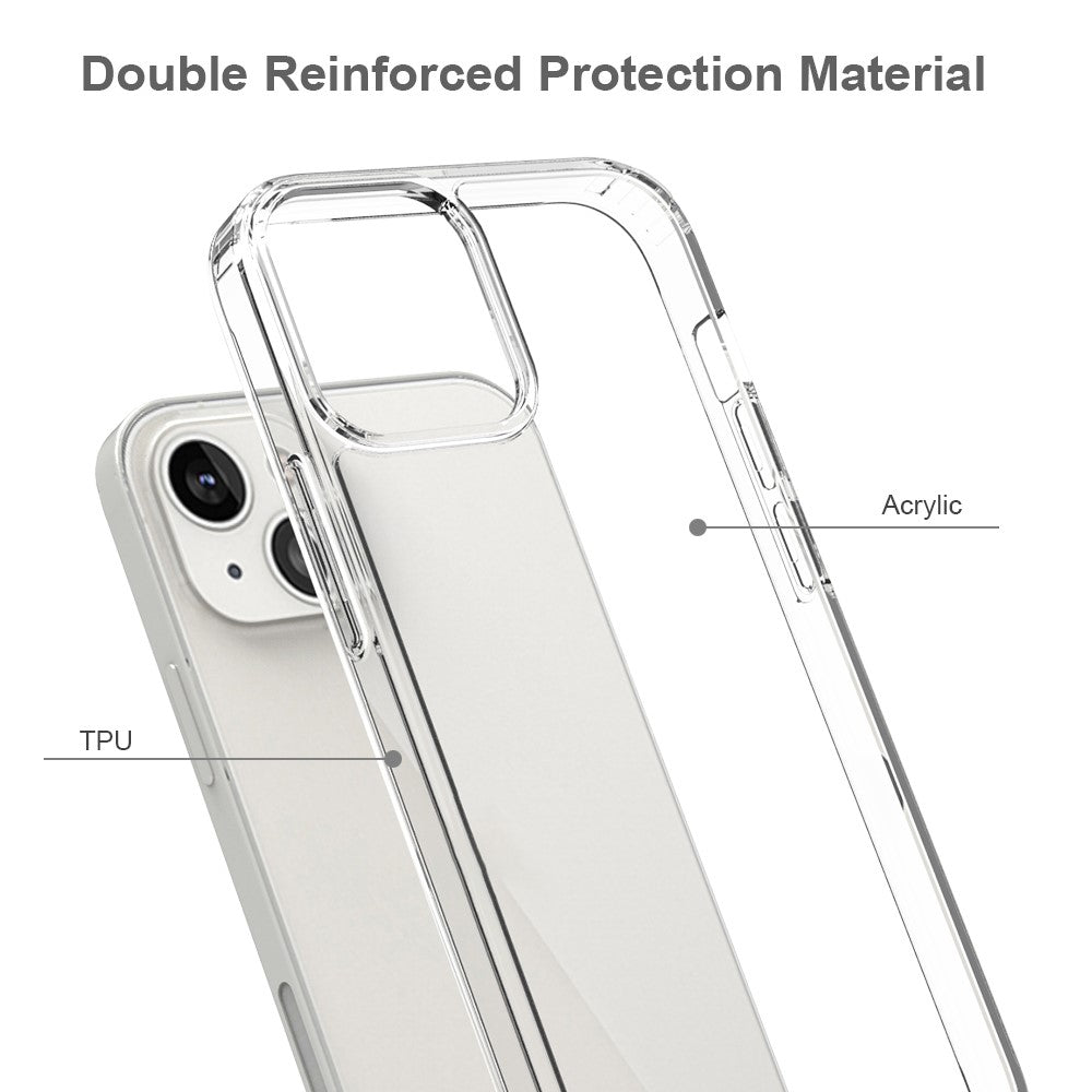 Crystal Clear for iPhone 13 6.1 inch, Acrylic + TPU Shockproof Protective Phone Cover