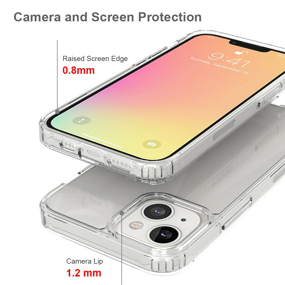 Crystal Clear for iPhone 13 6.1 inch, Acrylic + TPU Shockproof Protective Phone Cover