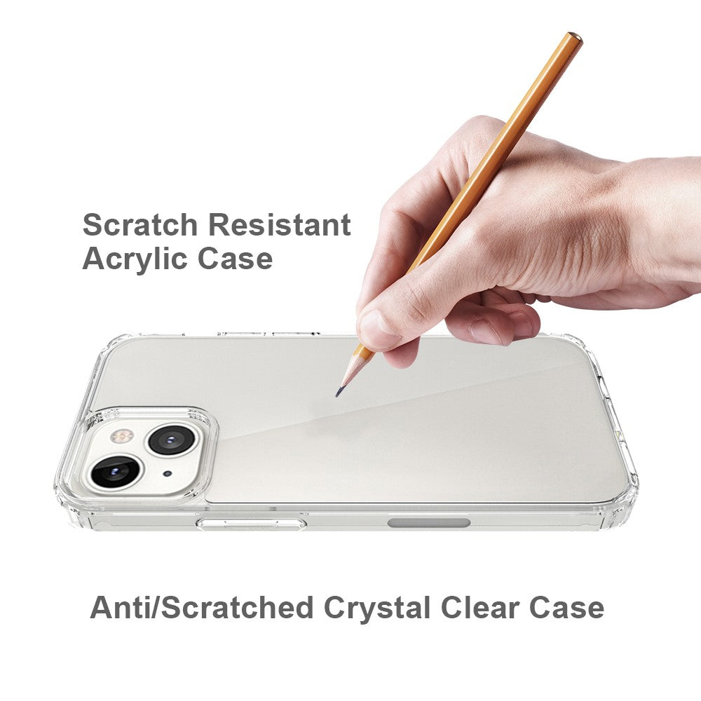 Crystal Clear for iPhone 13 6.1 inch, Acrylic + TPU Shockproof Protective Phone Cover