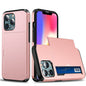 Good Protective Scratch-proof Slide Card Holder PC + TPU Hybrid Back Phone Case for iPhone 13 6.1 inch