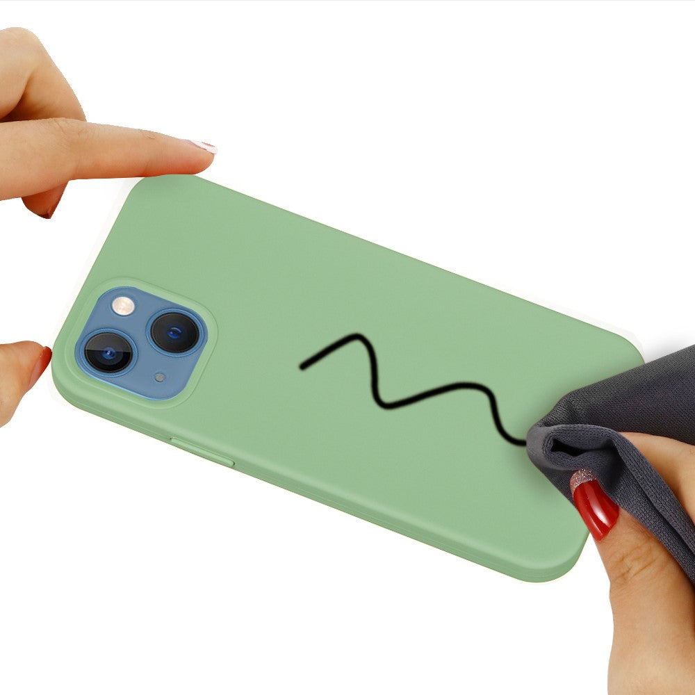 For iPhone 13 Anti-Scratch Liquid Silicone Phone Back Case Protective Cover