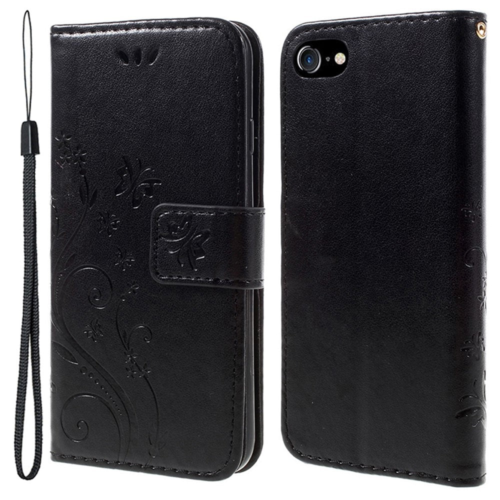 PU Leather Case for iPhone SE (2020) / SE (2022) / 8 / 7 4.7 inch Phone Wallet Cover with Strap