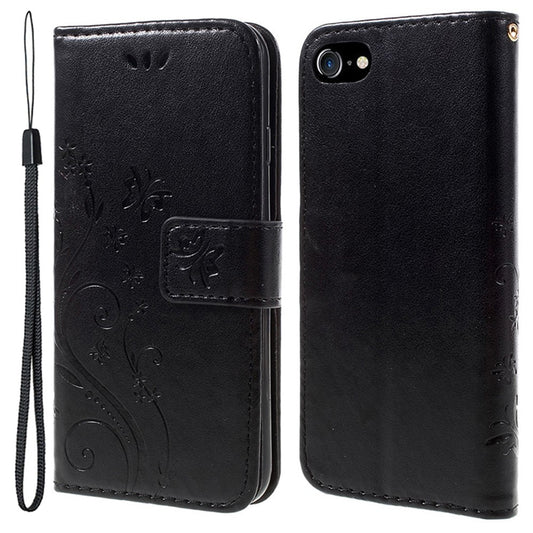 PU Leather Case for iPhone SE (2020) / SE (2022) / 8 / 7 4.7 inch Phone Wallet Cover with Strap