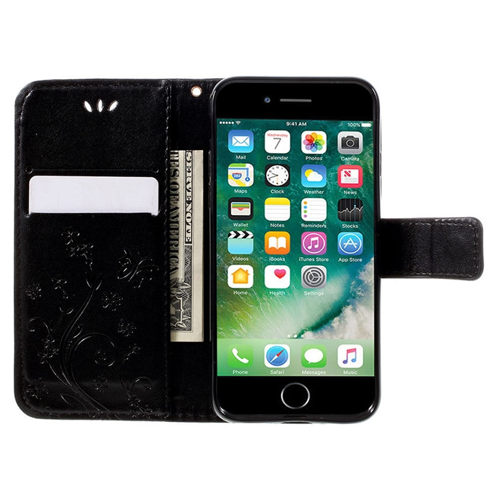 PU Leather Case for iPhone SE (2020) / SE (2022) / 8 / 7 4.7 inch Phone Wallet Cover with Strap