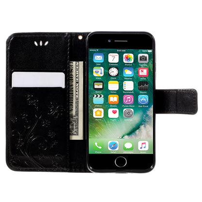 PU Leather Case for iPhone SE (2020) / SE (2022) / 8 / 7 4.7 inch Phone Wallet Cover with Strap
