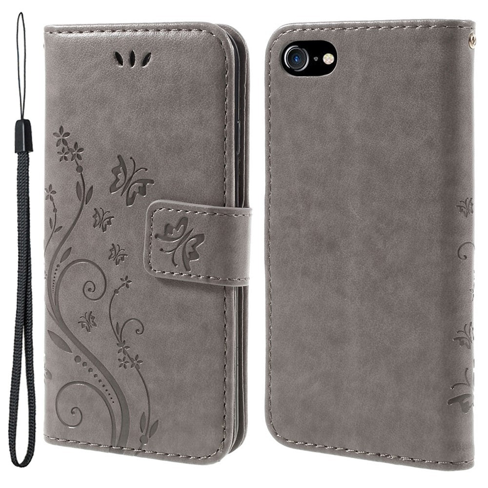 PU Leather Case for iPhone SE (2020) / SE (2022) / 8 / 7 4.7 inch Phone Wallet Cover with Strap