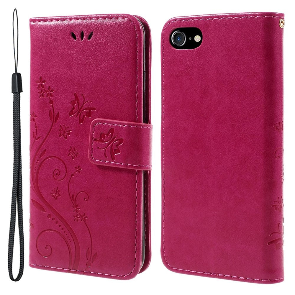 PU Leather Case for iPhone SE (2020) / SE (2022) / 8 / 7 4.7 inch Phone Wallet Cover with Strap