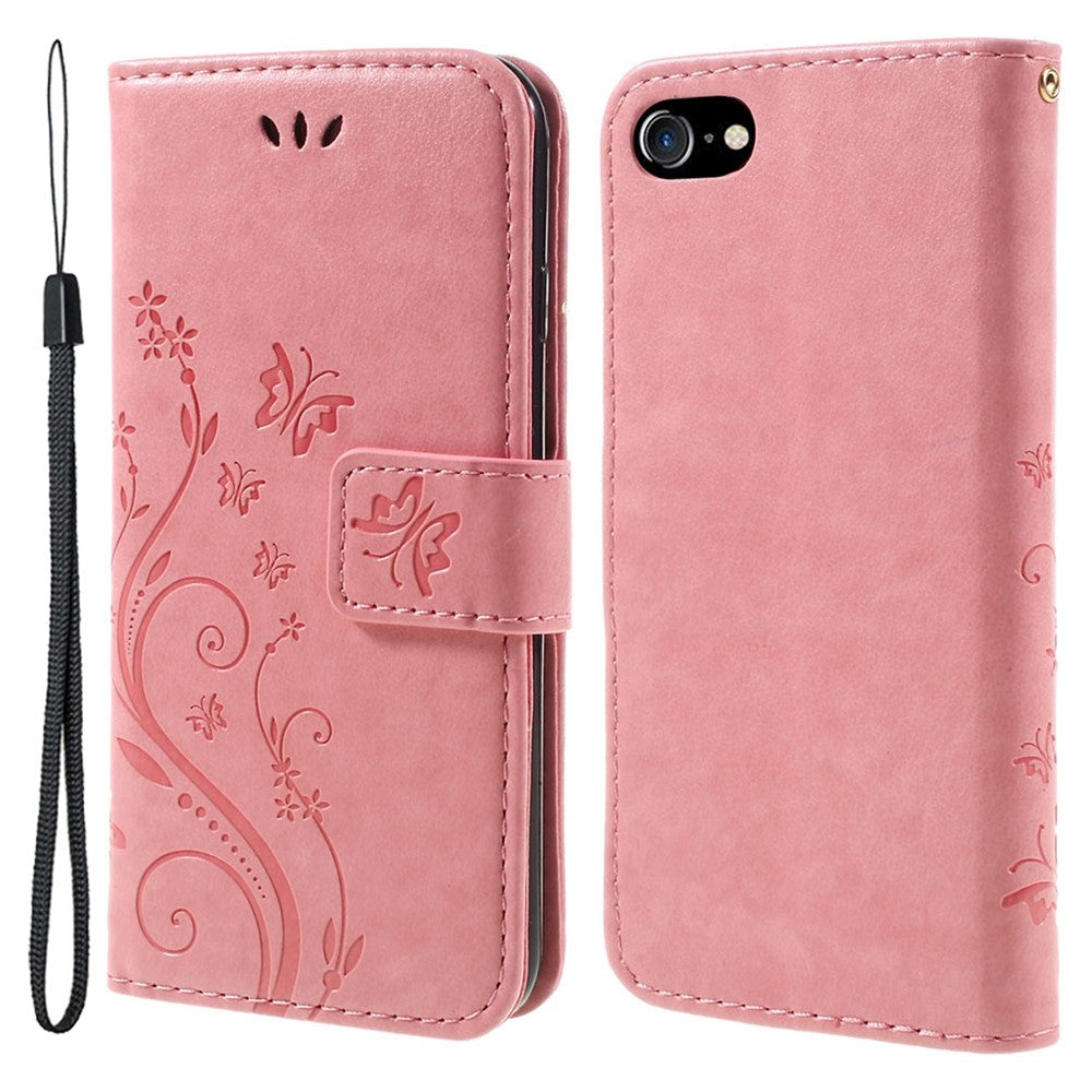PU Leather Case for iPhone SE (2020) / SE (2022) / 8 / 7 4.7 inch Phone Wallet Cover with Strap