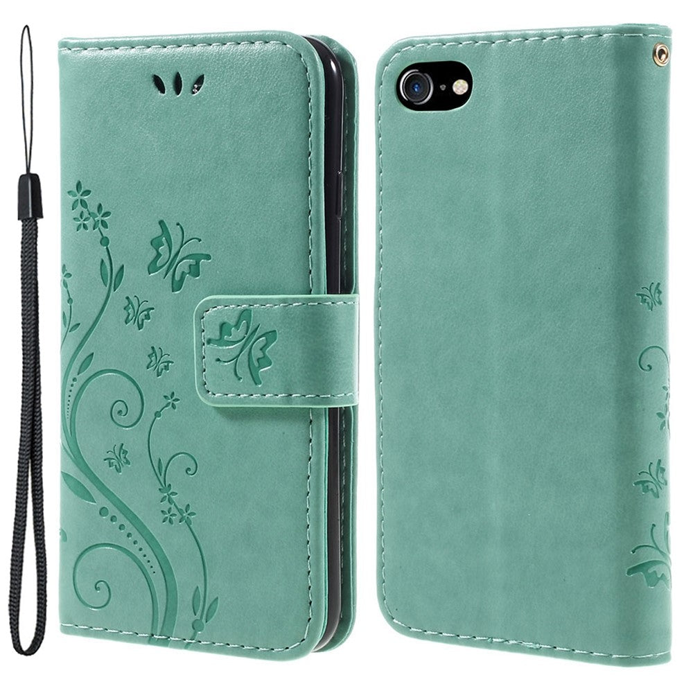 PU Leather Case for iPhone SE (2020) / SE (2022) / 8 / 7 4.7 inch Phone Wallet Cover with Strap