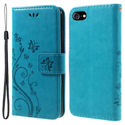 PU Leather Case for iPhone SE (2020) / SE (2022) / 8 / 7 4.7 inch Phone Wallet Cover with Strap