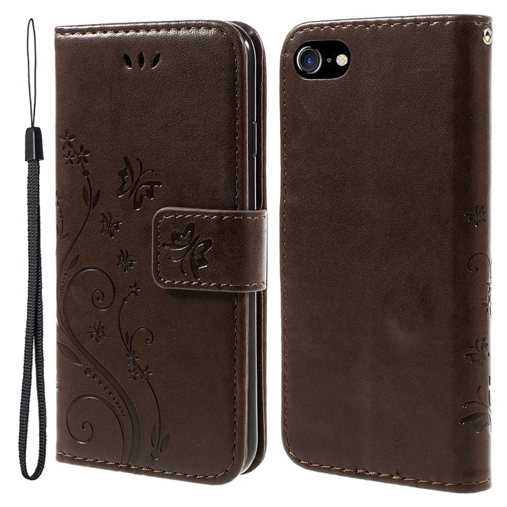 PU Leather Case for iPhone SE (2020) / SE (2022) / 8 / 7 4.7 inch Phone Wallet Cover with Strap