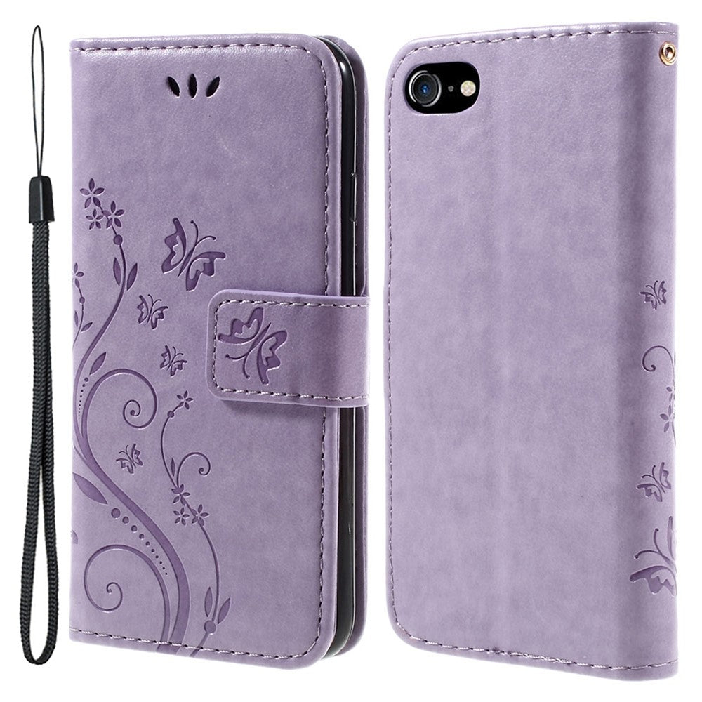 PU Leather Case for iPhone SE (2020) / SE (2022) / 8 / 7 4.7 inch Phone Wallet Cover with Strap