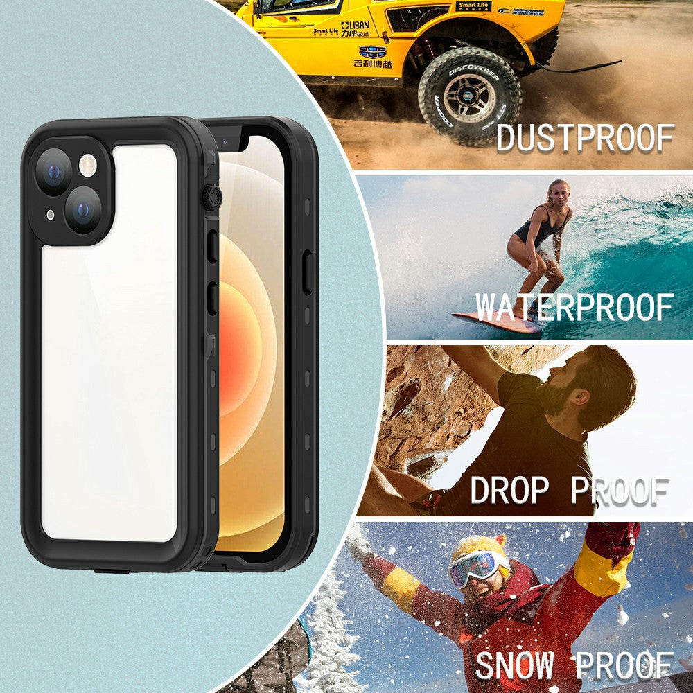 REDPEPPER Dot+ Series Transparent Back IP68 Waterproof IP6X Dustproof PC+TPU+PET Phone Case for iPhone 13 mini 5.4 inch