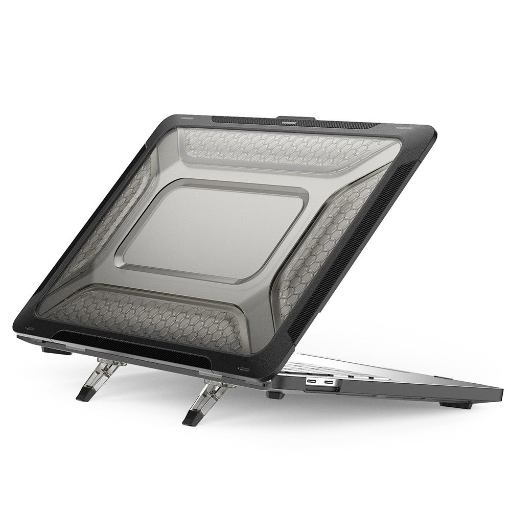 For MacBook Pro 13 inch (2020) PC + TPU Laptop Case Anti-scratch Full-Protection Notebook Cover with Supporting Feet