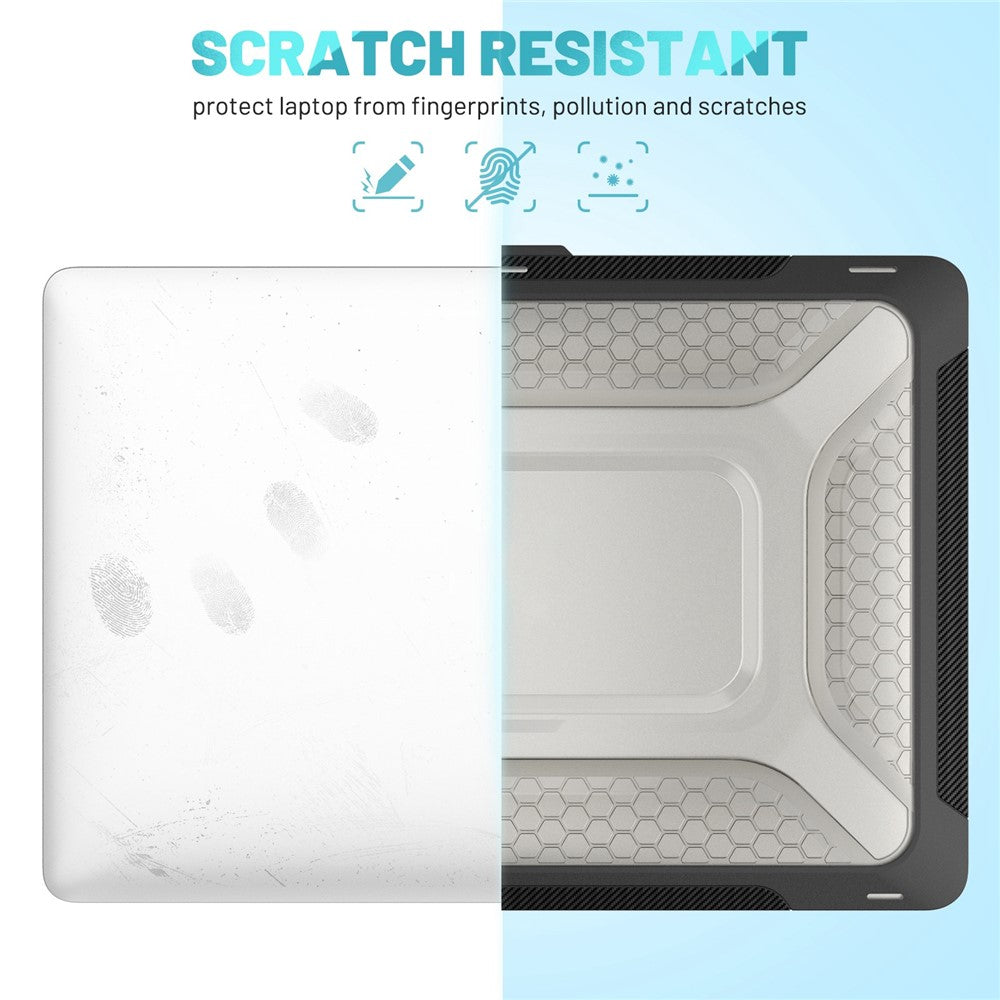 For MacBook Pro 13 inch (2020) PC + TPU Laptop Case Anti-scratch Full-Protection Notebook Cover with Supporting Feet