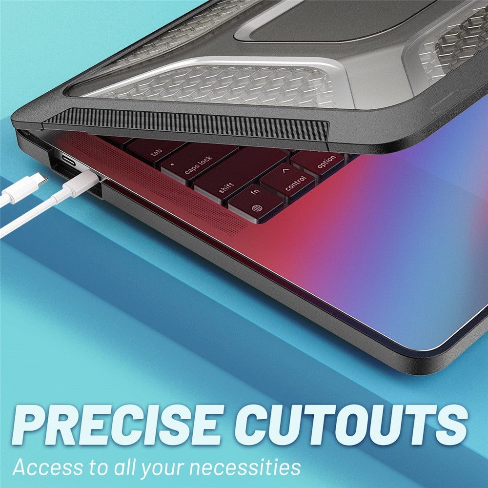 For MacBook Pro 13 inch (2020) PC + TPU Laptop Case Anti-scratch Full-Protection Notebook Cover with Supporting Feet