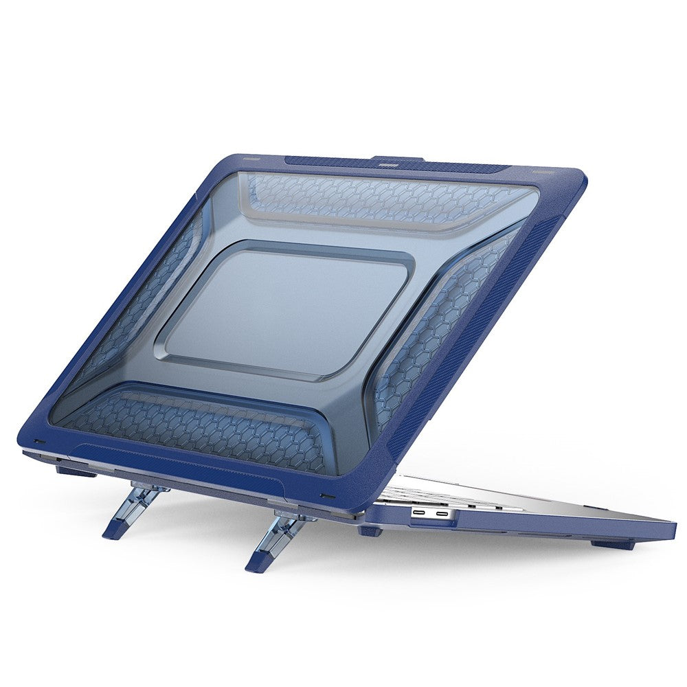 For MacBook Pro 13 inch (2020) PC + TPU Laptop Case Anti-scratch Full-Protection Notebook Cover with Supporting Feet