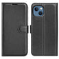 For iPhone 14 6.1 inch PU Leather Wallet Phone Case Litchi Texture Stand All-inclusive Protection Shell