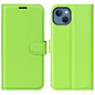 For iPhone 14 6.1 inch PU Leather Wallet Phone Case Litchi Texture Stand All-inclusive Protection Shell
