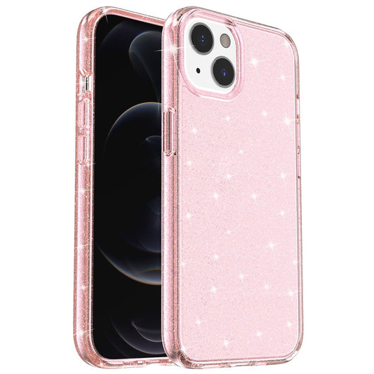 Shiny Glittery Powder Phone Case for iPhone 14 6.1 inch, Shockproof Soft TPU + Hard PC Protective Cover