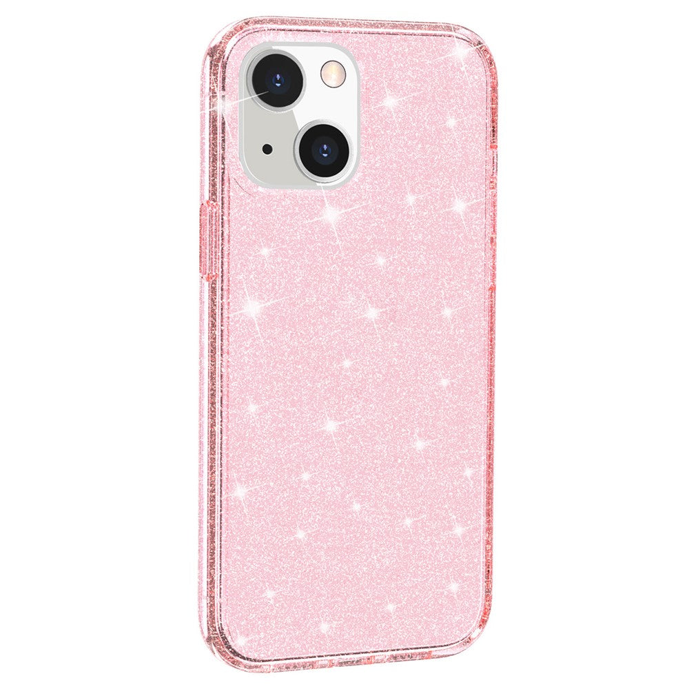 Shiny Glittery Powder Phone Case for iPhone 14 6.1 inch, Shockproof Soft TPU + Hard PC Protective Cover