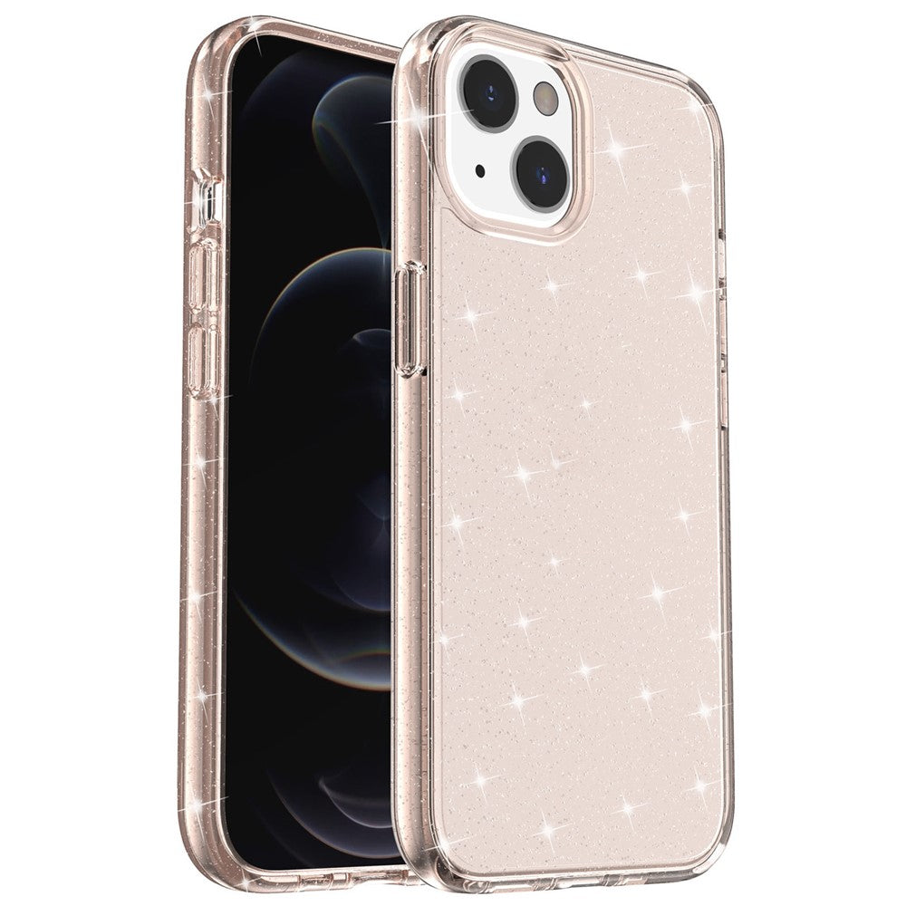 Shiny Glittery Powder Phone Case for iPhone 14 6.1 inch, Shockproof Soft TPU + Hard PC Protective Cover