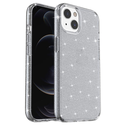Shiny Glittery Powder Phone Case for iPhone 14 6.1 inch, Shockproof Soft TPU + Hard PC Protective Cover