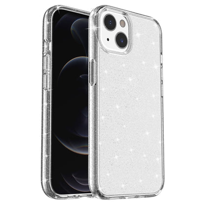 For iPhone 15 Bump Proof Protective Case Sparkly Glitter Hard PC + Soft TPU Phone Cover